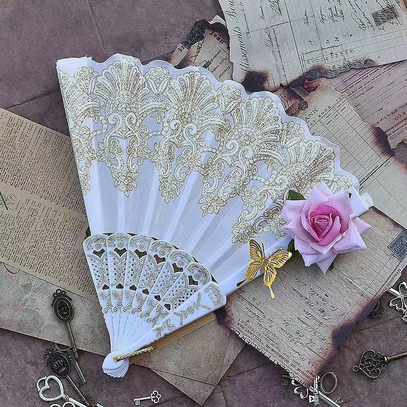 1st Anniversary - Rose Nocturne - Gothic Lace Folding Fan - product image 8