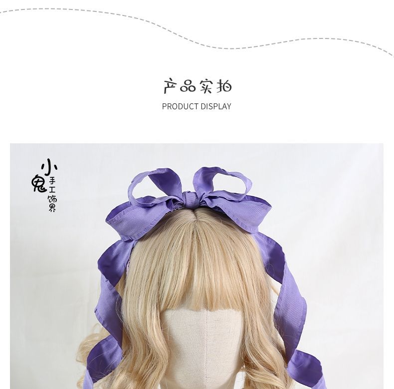Original Multicolor Lolita Rose Pink 3D Bow KC Doll Lolita Headband Hair Accessory Miss Fula