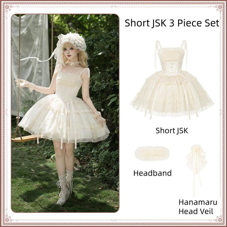 Confession Poem - Classic Lolita Corset JSK Set, Lace & Bows (L M S) 45145:836033