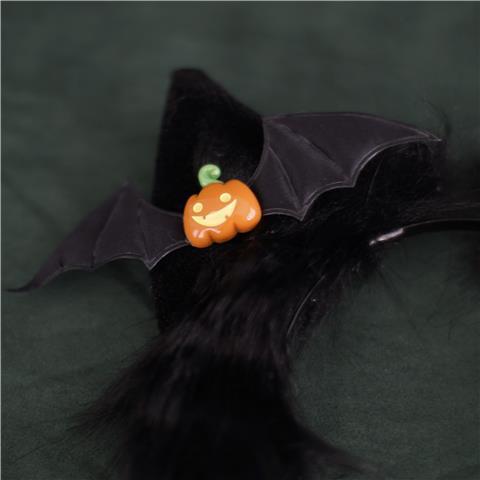 [Handmade Animal Ears] Lolita Halloween Little Devil Pumpkin Black Cat Ear Hair Clip Pair Original Design