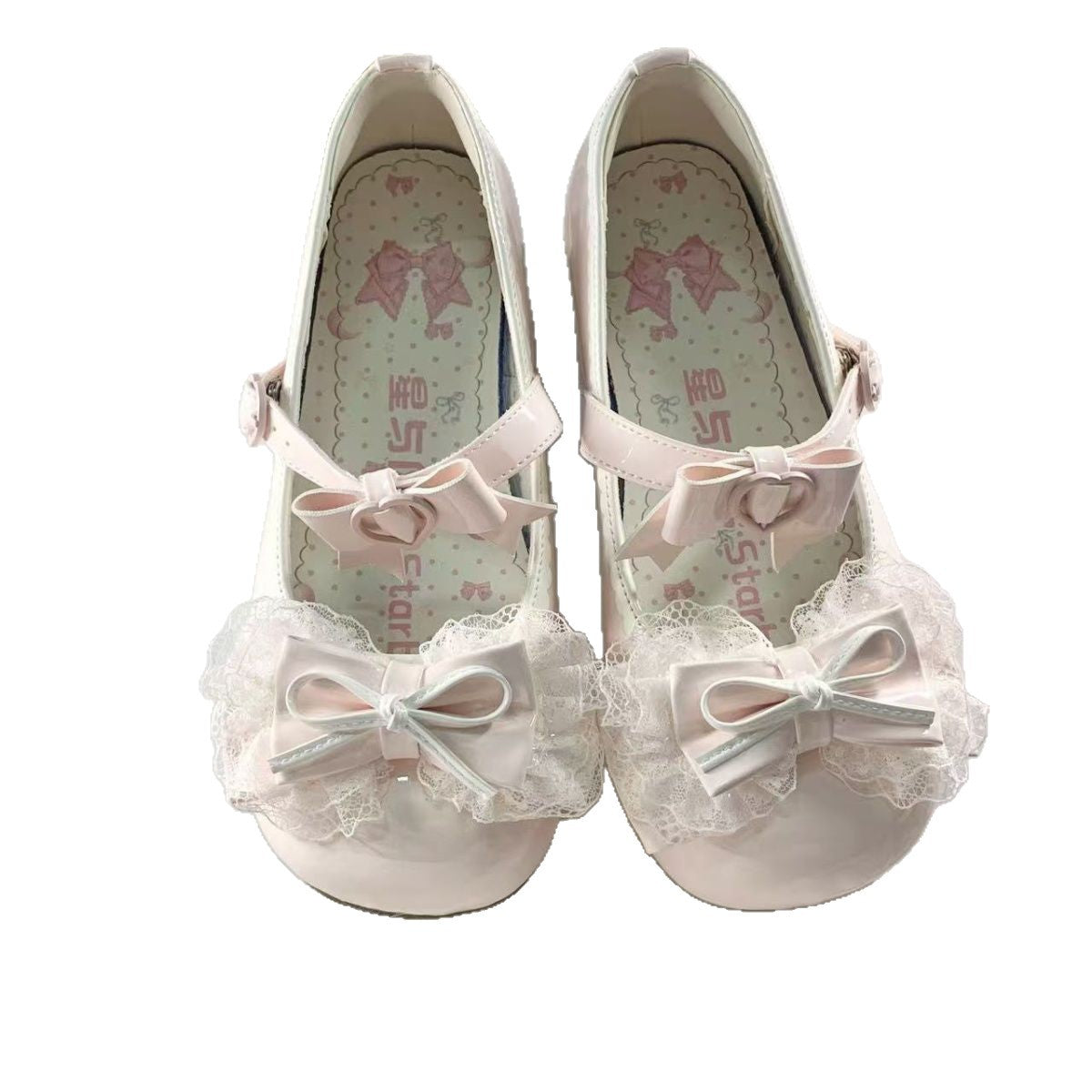 Original Lace Bow Round-Toe Mary Janes | Low-Heel Lolita & JK Shoes