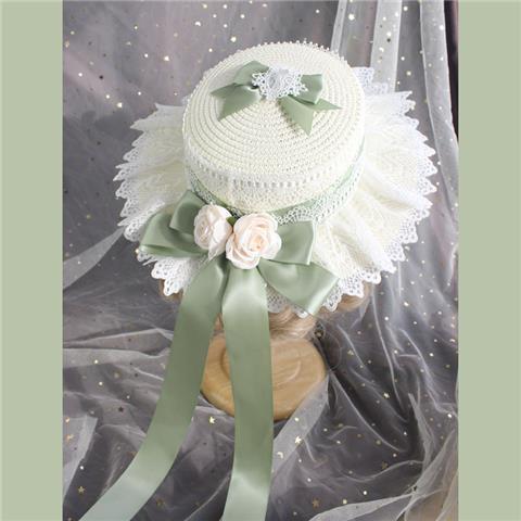 Mori Straw Sun Hat Bow and Flower Trim