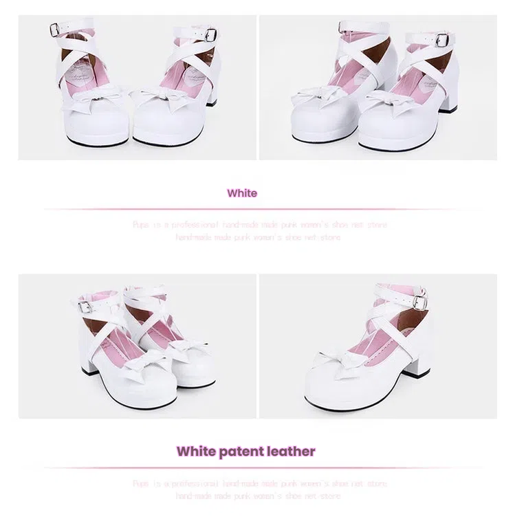 Angelic imprint - Sweet Lolita Shoes Round Toe Middle - Heel Shoes