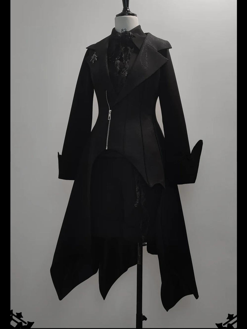 Wind - Ouji Lolita Black Long Vest S Women Vest