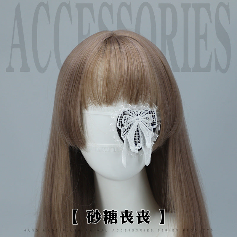 Lolita Gothic Dark Middle School Eye Mask Cosplay Lace Prop Cross Eye Mask Small Accessories - Lolita Fetch