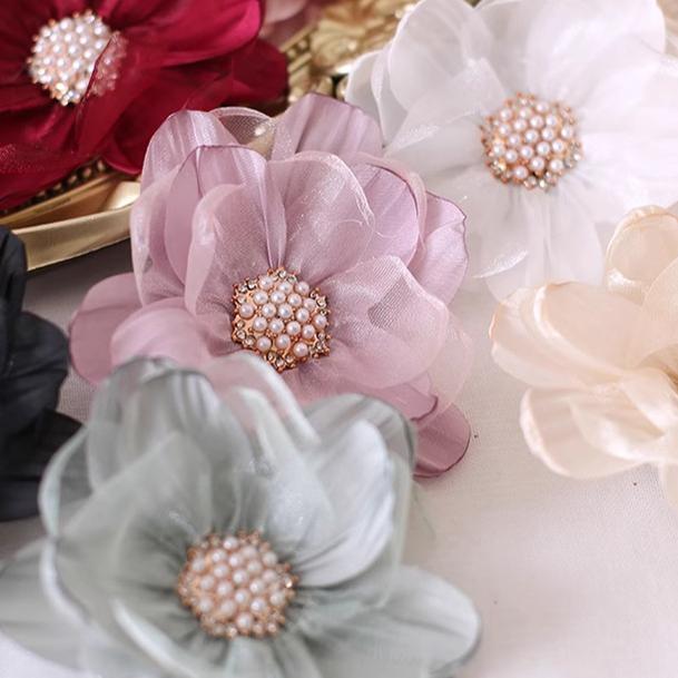 Xiaogui - Elegant Lolita Headdress Organza - Flower Hairpin Headwear
