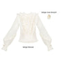 Beige Bluse + Rosa Brosche / S
