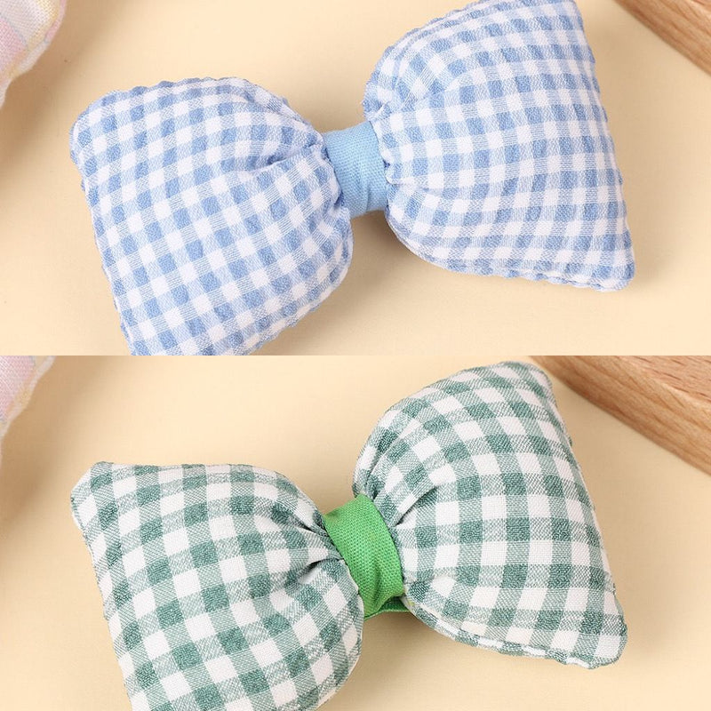 Handmade - Padded Gingham Bow - Brooch or Craft Accent - detail view 12