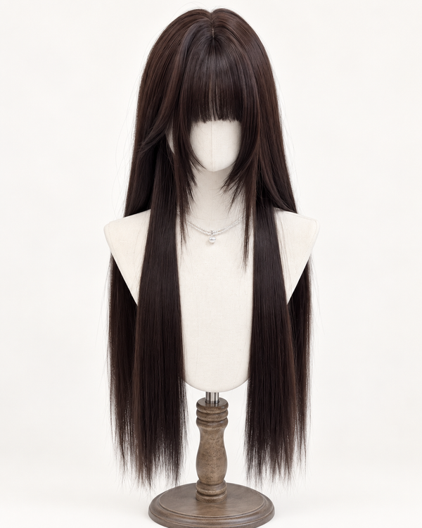 Kunkun Fish 75 cm black tea twin-tail wig - clean catalog view 1