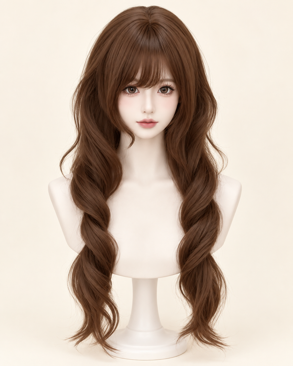 Kunkun Fish Bear Biscuit long curly wig - clean catalog view 1