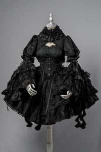 Smoothy - Caliburn - Gothic Lolita JSK, Blouse & Full Sets - Core Full Set / Black / XS
