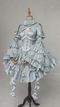 Smoothy - Caliburn - Gothic Lolita JSK, Blouse & Full Sets - Core Full Set / Ice Blue / XS