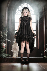 Umbra - Ghost Jellyfish - Gothic High-Low OP Dress & Accessories - White OP Dress / S