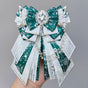 Silver-Chain Bow - Forest Green