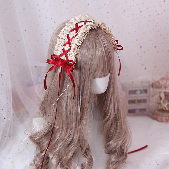 Xiaogui - Japanese Style Sweet Lolita Lace - Headband Multicolors Headwear