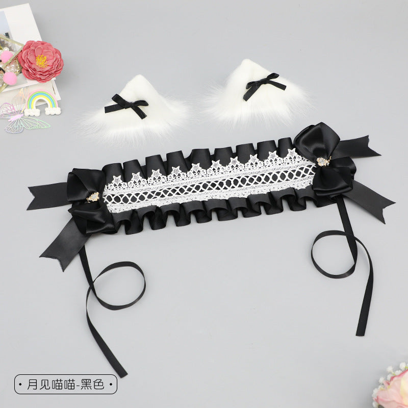 Cute Girl Hair Accessories Lolita Multi-use Clip Bow Hair Ornament Comic Exhibition Costume Cat Ear Hair Clip Cat Ear Hairband - Lolita Fetch