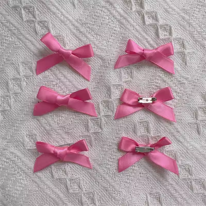Handmade - Mini 3.5 cm Ribbon Bow - Brooch Set - detail view 22