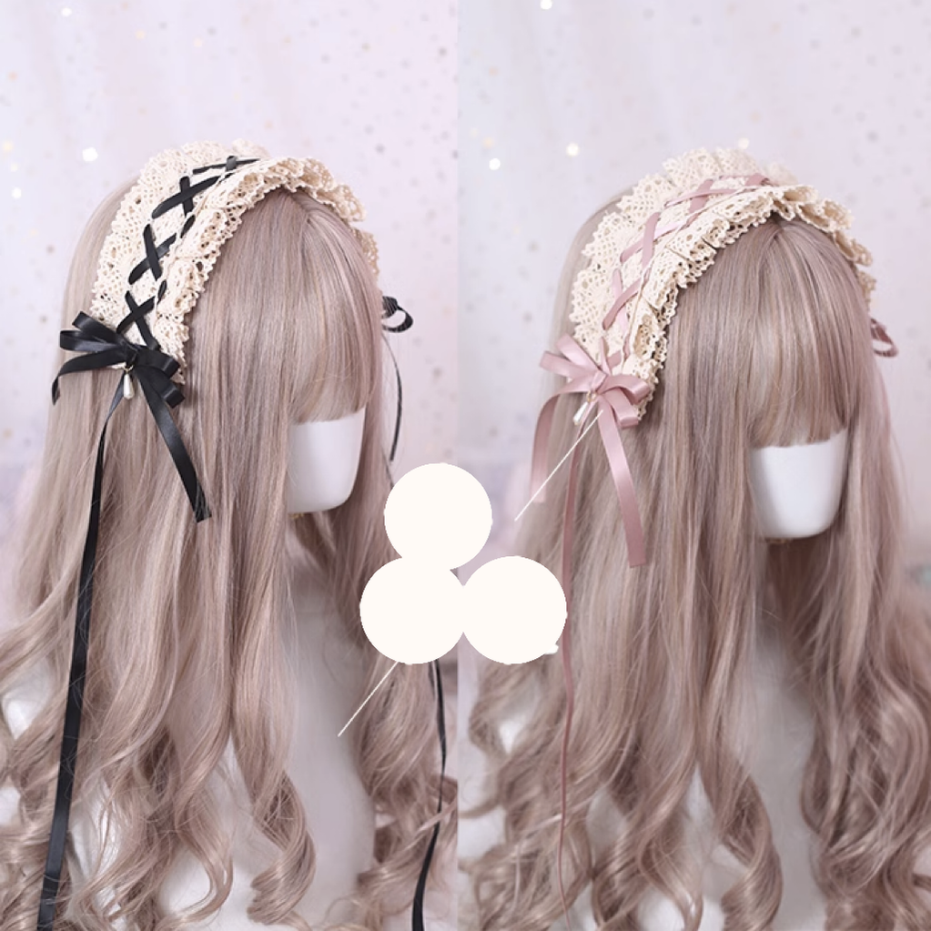 Xiaogui - Japanese Style Sweet Lolita Lace - Headband Multicolors Headwear