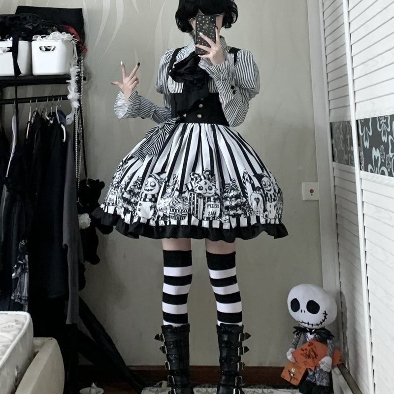 Doll and Bear - Strange Christmas - Long-Sleeve Gothic Lolita JSK Set - product detail 7