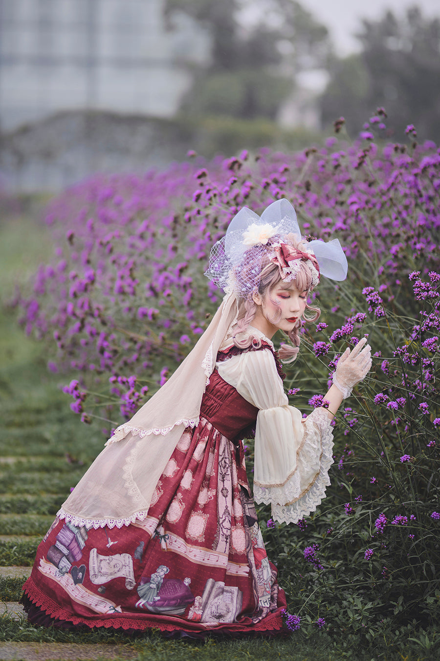 Infanta - Gothic Lolita Vail Double-layer - Lace Headdress Headwear
