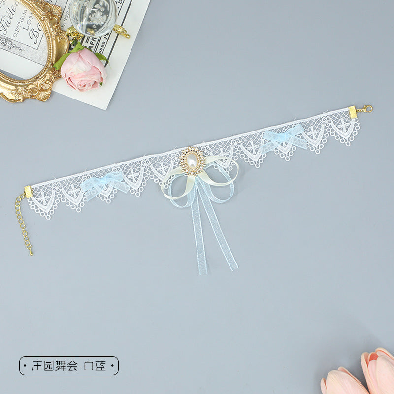 Fairy Lace Flower Choker - Lace-up Sweet Girl Clavicle Chain - Lolita Fetch