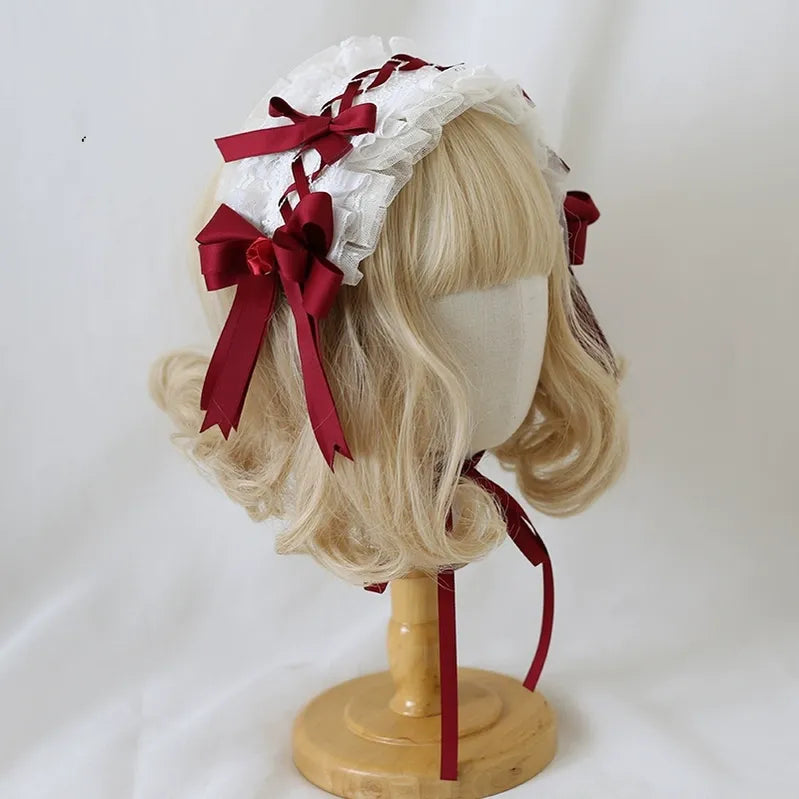 Xiaogui - Elegant Lolita Hairband Dark Red - Headwear Headwear