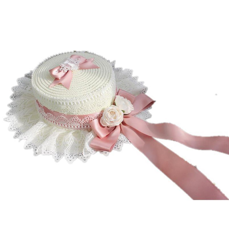 Mori Straw Sun Hat Bow and Flower Trim