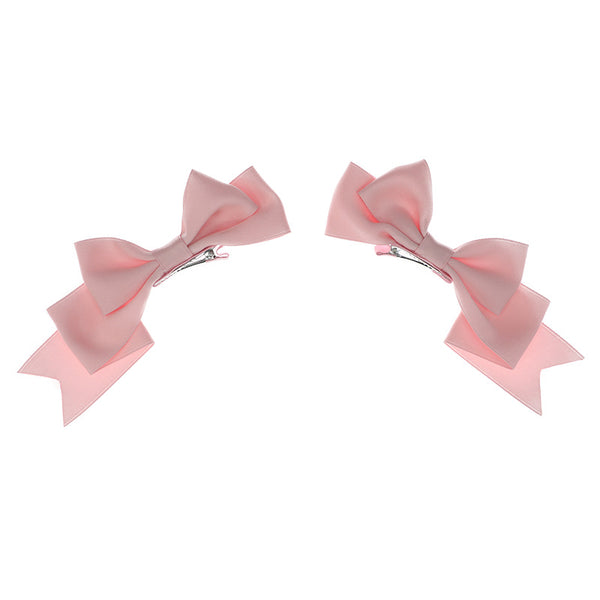 Handmade Bow Hair Clip Cute Anime Lolita Hair Accessory Soft Girl Dark Style Hair Ornament JK Heart Sweet Cool Hairpin - Lolita Fetch
