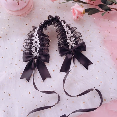Soft Girl Sweet Lolita Headband White Lace Hair Accessory Versatile Kc Hair Ornament Dark Gothic