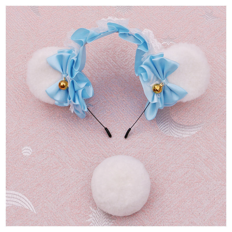Lolita Lace Bear Ear Headband - Handmade Animal Ear Lolita Hair Accessory