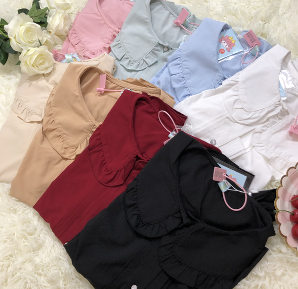 Niu Niu - Plus Size Lolita Blouse Long Sleeve - Shirt Innerwear