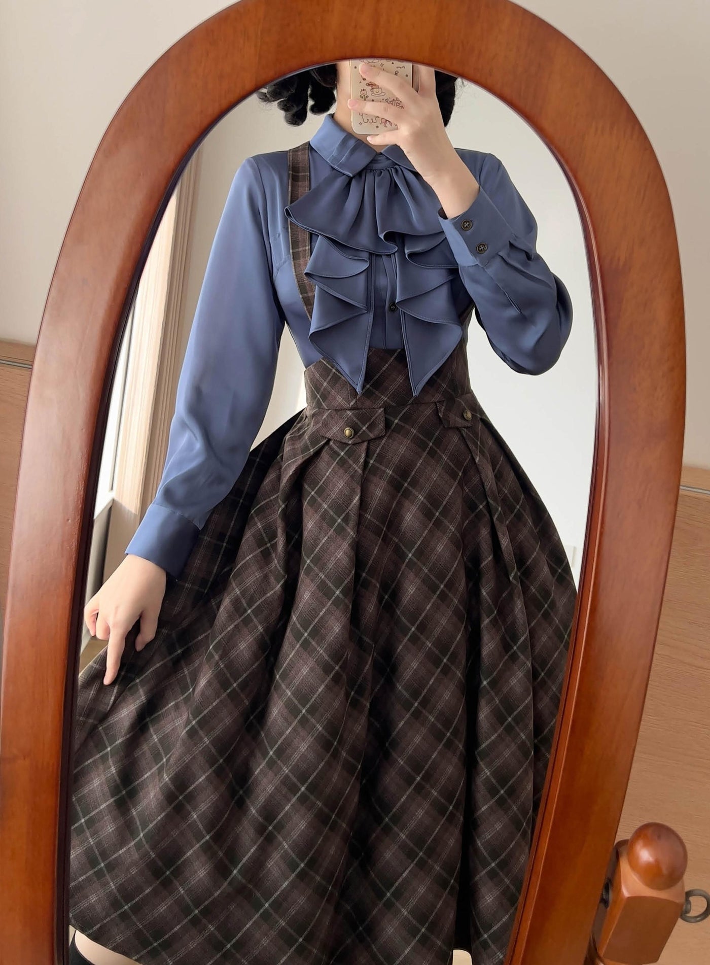 Forest Wardrobe - Forest Dew - Elegant Lolita Slim Fit Shirt, Detachable Jabot