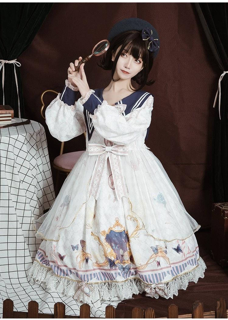 OCELOT - Classic Lolita OP Sailor Collar - Elegant Lolita Dress OP Dress