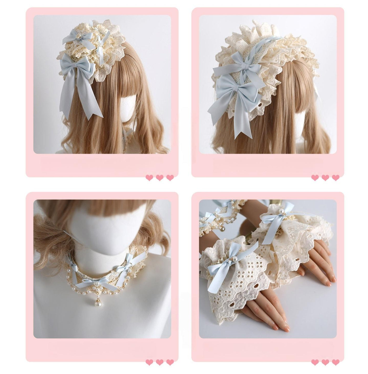 Xiaogui - Little Butterfly - Sweet Lolita Headdress Set, Lace & Bows