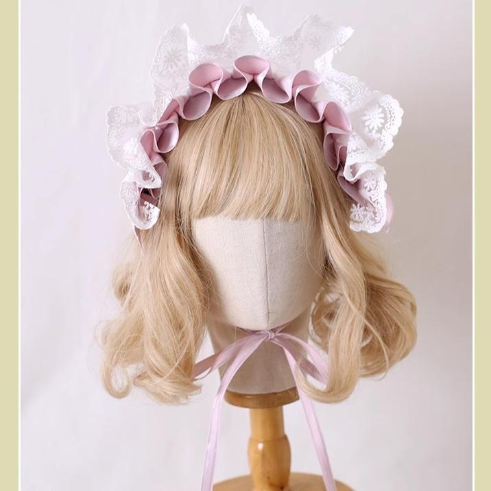 Xiaogui - Sweet Lolita Headdress Pink - Handmade Christmas Accessories Headwear