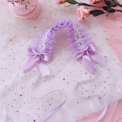 Soft Girl Sweet Lolita Headband White Lace Hair Accessory Versatile Kc Hair Ornament Dark Gothic