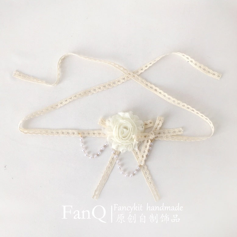 Original Handmade Lolita Element Rose Flower Pill Necklace Lolita Style Handcraft