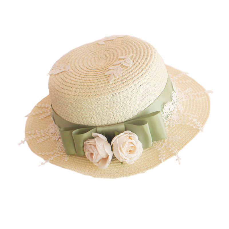 Lolita Daily Elegant Sun Hat Bowknot Straw Hat Universal Versatile Lol