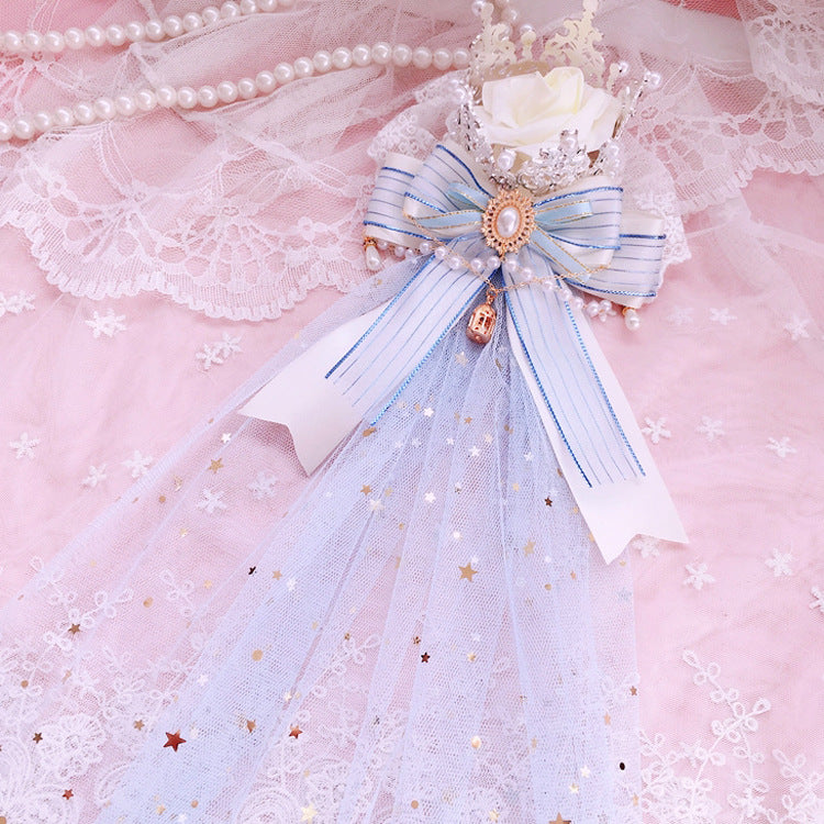 Original Lolita Crown Handmade Hair Accessory Gorgeous Hanamaru Shirayukihime Tea Party Lolita Hair Ornament Elegant Bridal