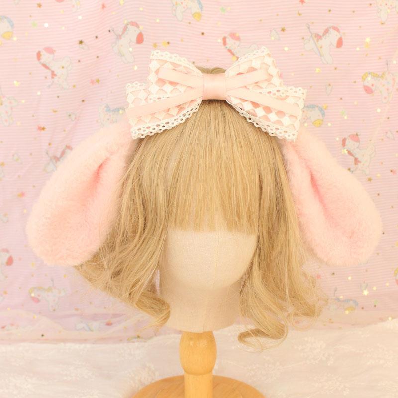 Handmade Design Plush Big-Eared Dog Hair Accessories Alice Sisters Mat