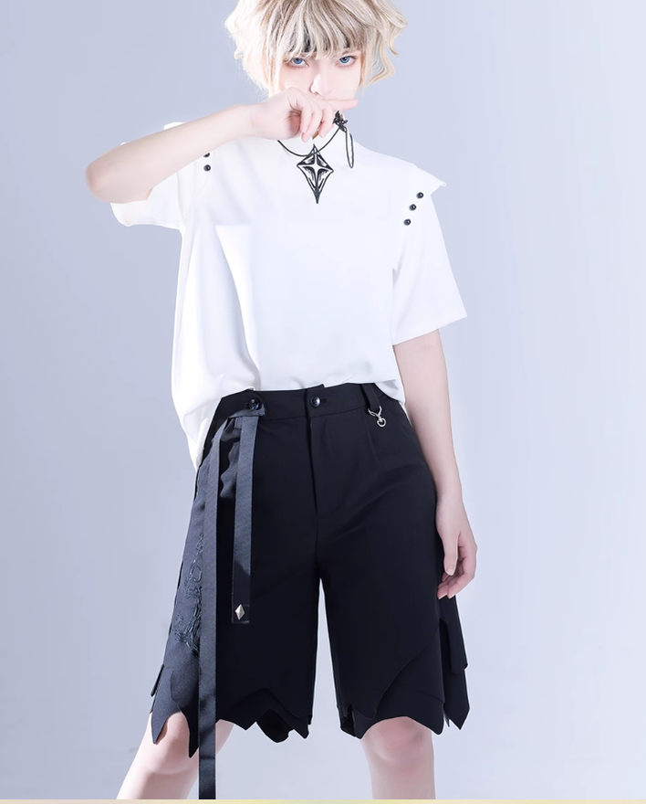 Princess Chronicles - Ouji Lolita Irregular Hem Black - Shorts Other Surprise