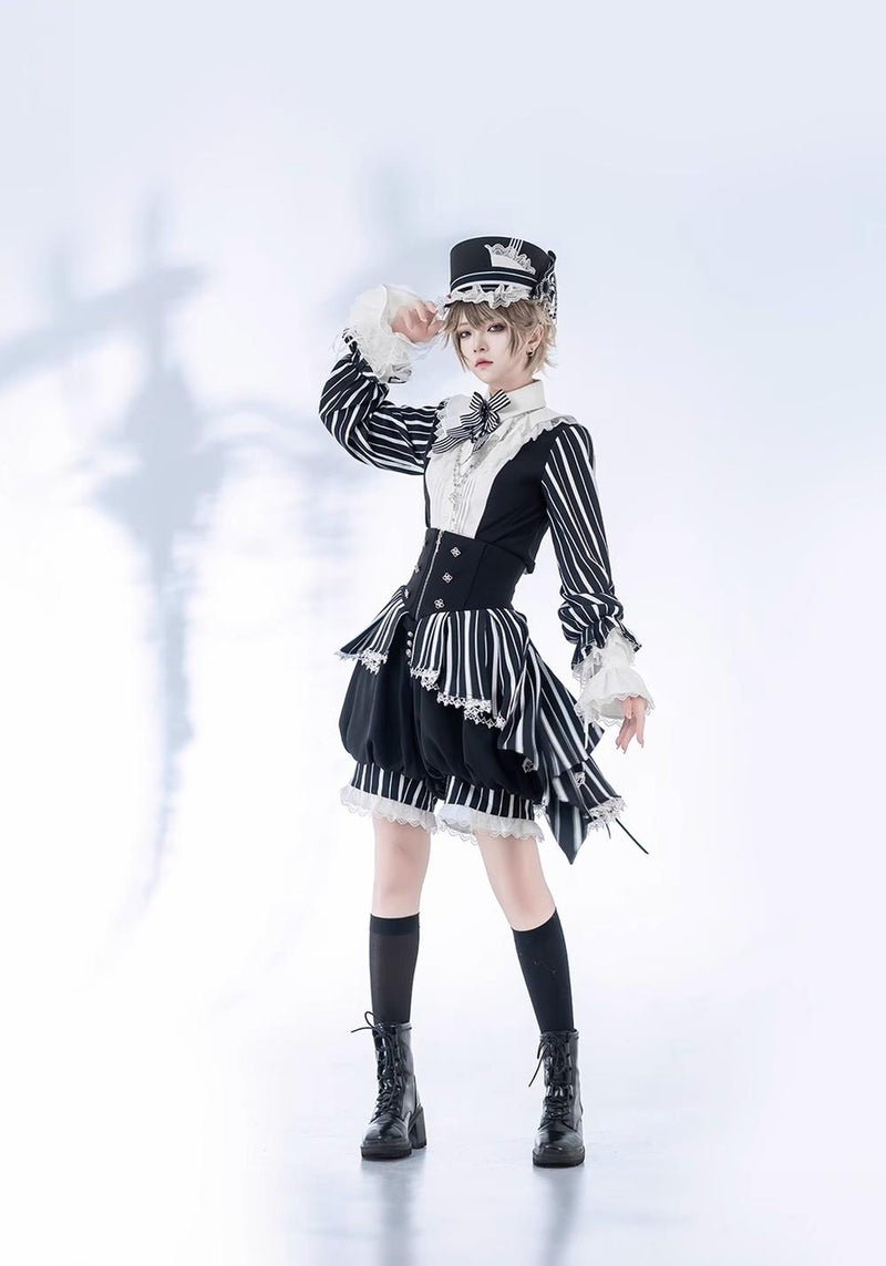 Princess Chronicles - Fancy Trick - Ouji Lolita Long Sleeve Shirt Vintage Shorts Suit