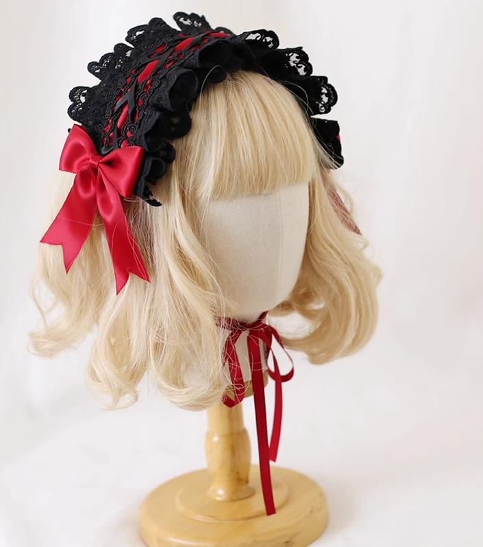 Xiaogui - Gothic Lolita Headband Cat Ear - Hairpin Headwear