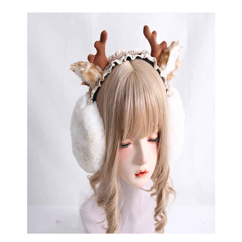 Xiaogui - Christmas Foldable Antlers Earmuffs - Lolita KC Headwear