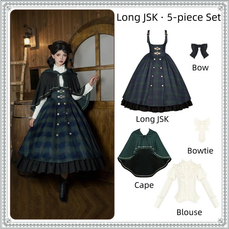 Berlin Souvenir - Plaid Preppy Style Lolita Bust Supporting JSK Outfit (L M S) 43928:790009