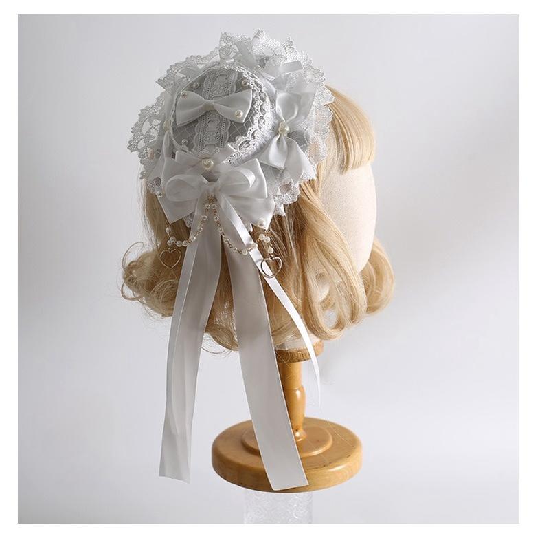 Xiaogui - Classic Lolita Lace Headdress Pure - White Lolita Head Accessory Headwear