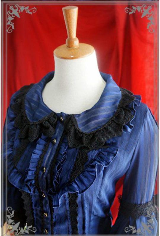 Strawberry Witch - Flower Wedding White Dark Blue - Blouse Innerwear