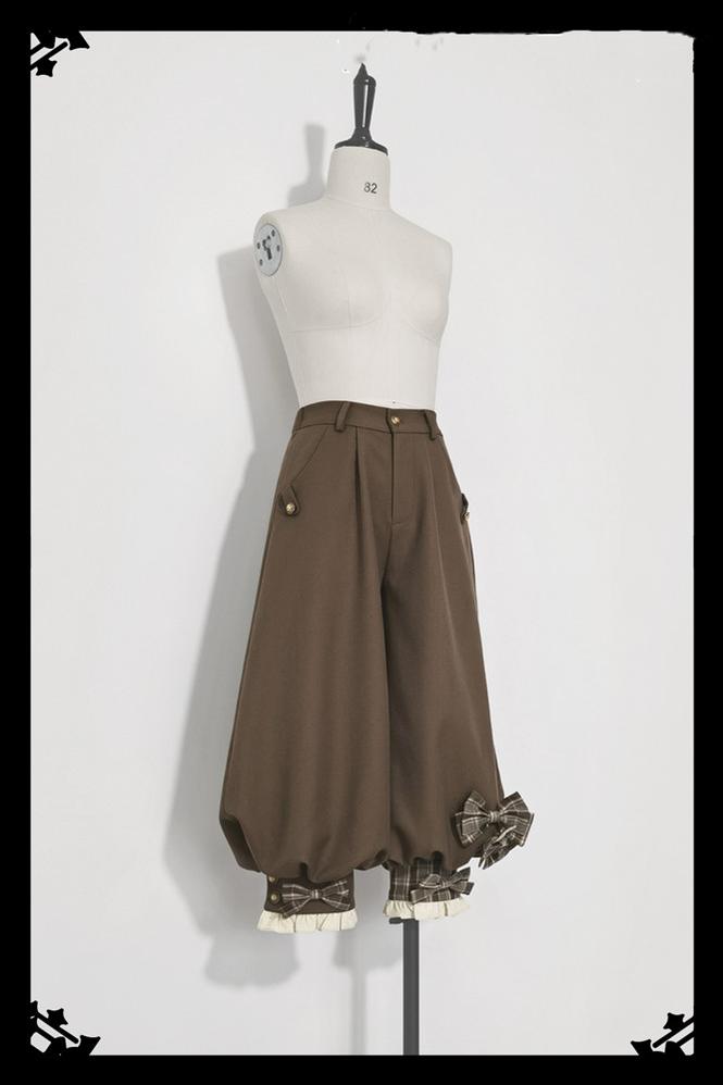 Secret Morning Post - Coffee Retro Ouji Fshion Vest Set S Cropped Trousers (2XL - pre order)