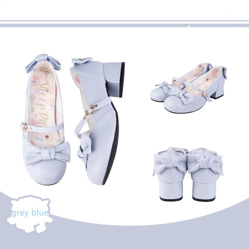 sheeppuff - Elegant Retro - Retro Lolita shoes with a square toe and heart-shaped buckle - product detail 5