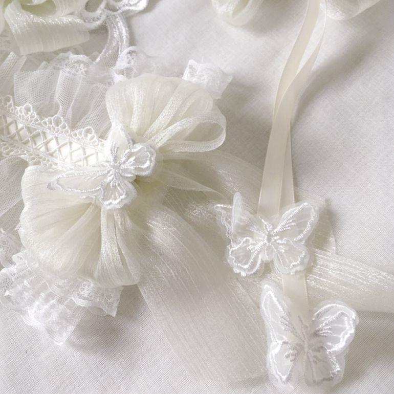 Original Design Milky White Color Small Item Miss Fu La Lolita Wedding Hairband KC Large Butterfly Hair Accessory